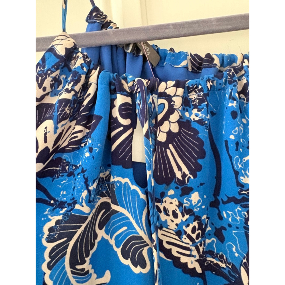Michael Stars womens Blue Navy Floral Halter Mini Dress S - Picture 3 of 5
